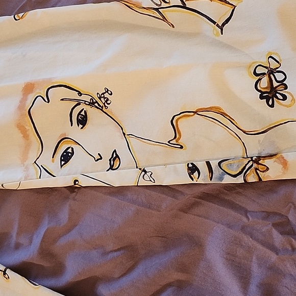 Forte_Forte designer pants, woman's face, flowers, 100% Cotton, Italian Sm/Md - Picture 4 of 13